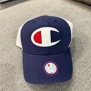 Champion Blue and White Logo Hat